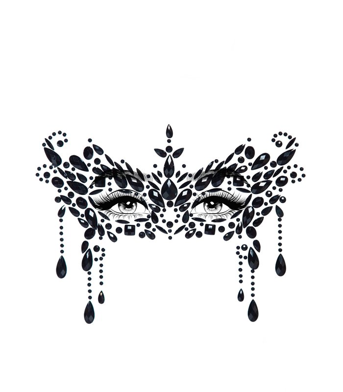 Kostümzubehör Schwarze Juwelenstick Sticker schwarz | Leg Avenue