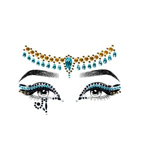 Cleopatra gesichts juwelen sticker mehrfarbig | Leg Avenue