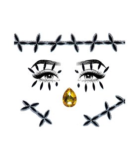 Stitches face jewels sticker