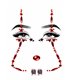 Clown gesichts juwelen sticker mehrfarbig | Leg Avenue