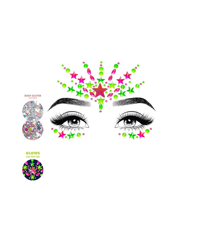 Vibe Neon Face jewels sticker
