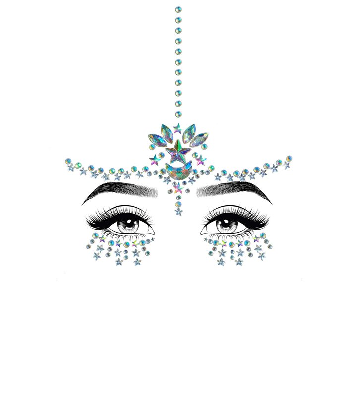 Karma gesichts juwelen sticker mehrfarbig | Leg Avenue