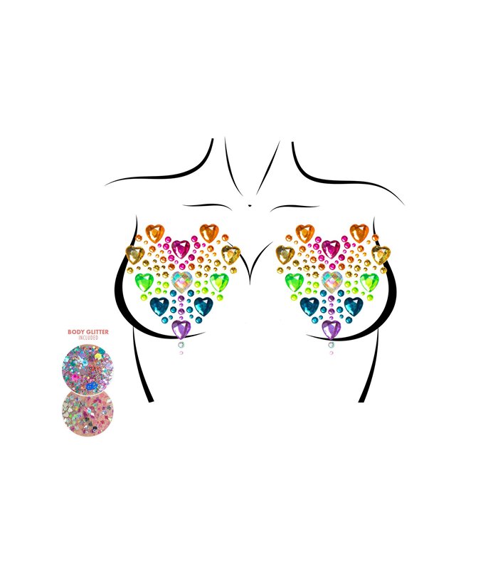 Prism Nipple Juwelen Sticker Aufkleber mehrfarbig | Leg Avenue