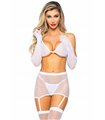 5-teiliges BH-Set mit Strumpfhalter in schwarz und glitzer  | Leg Avenue