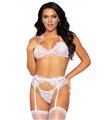 Bra top, garterbelt & g-string