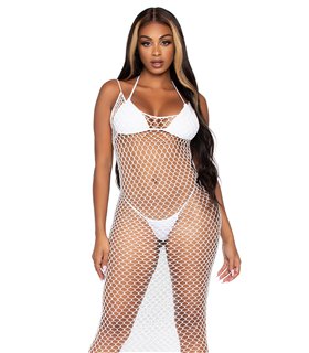 Maxikleid aus gewebtem Twist-Netz schwarz | Leg Avenue