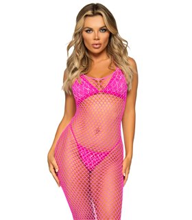 Maxikleid aus gewebtem Twist-Netz schwarz | Leg Avenue