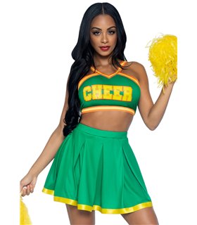 Cheerleaderinnen Kostüm grüngelb | Leg Avenue