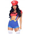 Super Mario weiblich Kostüm blau rot | Leg Avenue