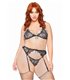 Bra, garter belt and string +