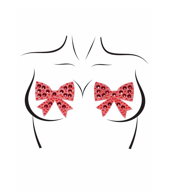 Rhinestone bow nipple jewels