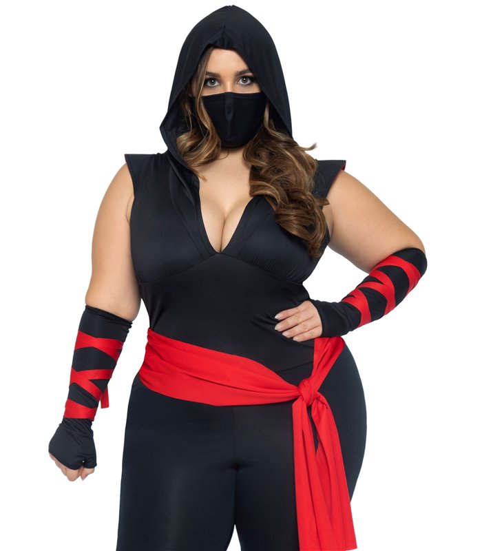 Schwarzer Ninja mit Roter Schleife | Leg Avenue