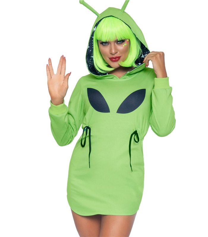Alien Fleece Kleid Kostüm grün | Leg Avenue