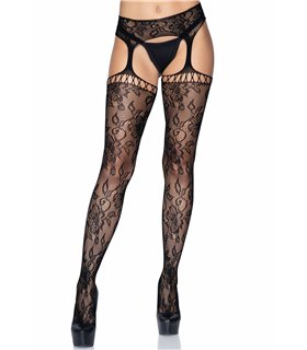 Lace garter belt stockings