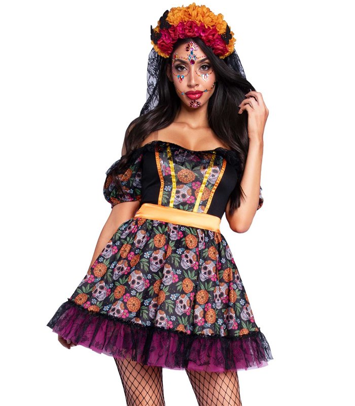 Marigold Catrina Kleid-Kostüm für stilvolle Auftritte | Leg Avenue