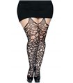 Elegante Strapsstrümpfe mit filigranem Scroll-Spitzenmuster Queen Size | Leg Avenue