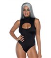 Spandex-Einteiler mit Cut-Off in schwarz | Leg Avenue