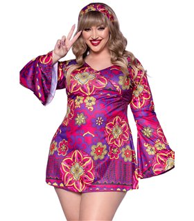 Kleid mit Glockenaermeln und passendem Haarband+ | Leg Avenue