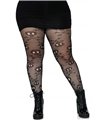 Netzstrumpfhose im Totenkopf Design schwarz | Leg Avenue