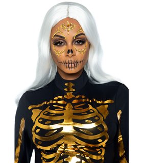 Zucker Kopf gesichts juwelen sticker gold Leg Avenue