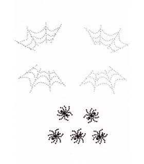 Spider web face jewels sticker