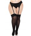 Undurchsichtiger Strumpfhalter Queen Size Schwarz | Leg Avenue