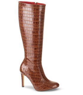 Michael Soul DONNA - Klassische Stiletto Stiefel in braun Krokodilmuster Michael Soul DONNA - Klassische Stiletto Stiefel in braun Krokodilmuster