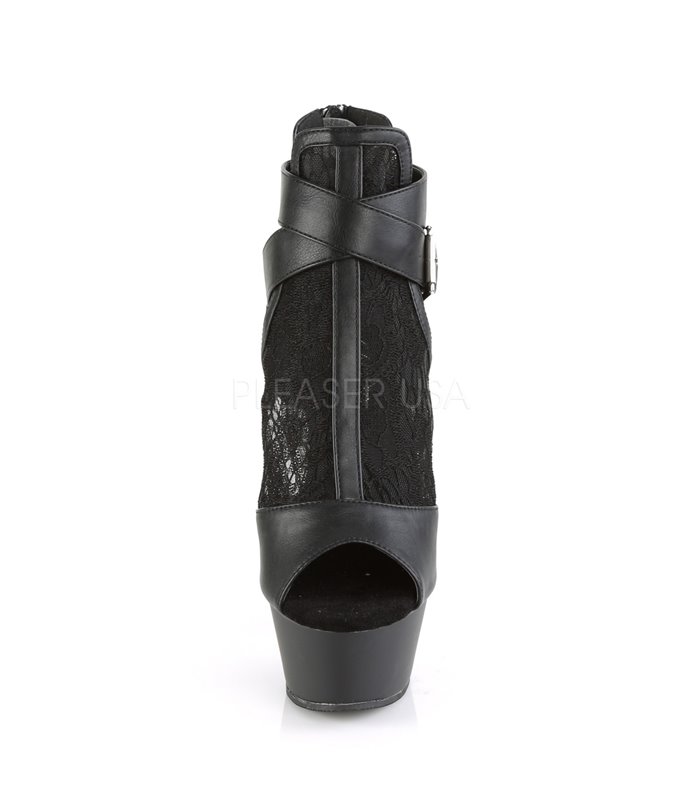 Peeptoe Bootie KISS-257 - Schwarz