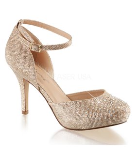 D'Orsay Pumps COVET-03 - Nude Glitter D'Orsay Pumps COVET-03 - Nude Glitter