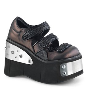 Plateau Schuhe KERA-13 - Schwarz Braun Plateau Schuhe KERA-13 - Schwarz Braun