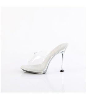 CUPID-401 - Mules - Silver/Clear | Fabulicious CUPID-401 - Mules - Silver/Clear | Fabulicious
