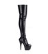 Plateau Overknee Stiefel ADORE-3000 - PU Schwarz