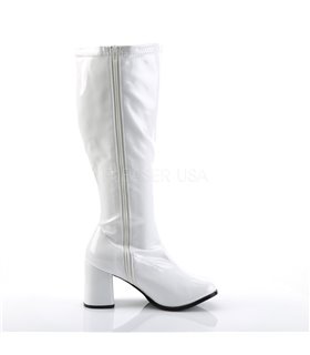 Retro Stiefel GOGO-300X (Weitschaftstiefel) - Lack Weiß Retro Stiefel GOGO-300X (Weitschaftstiefel) - Lack Weiß