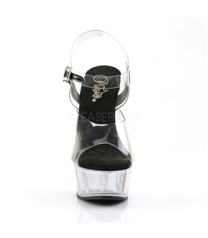 Plateau High Heels DELIGHT-608 - Klar/Schwarz