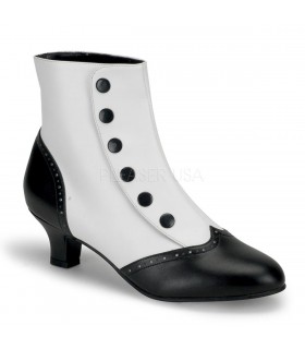 Stiefeletten FLORA-1023 - Schwarz/Weiß Stiefeletten FLORA-1023 - Schwarz/Weiß