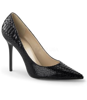 Pleaser Pumps CLASSIQUE-20SP Schwarz Snake-Print Leder Pleaser Pumps CLASSIQUE-20SP Schwarz Snake-Print Leder