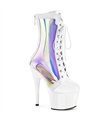 ADORE-1047 - Plateau Stiefelette - Weiss Hologramm | Pleaser SALE