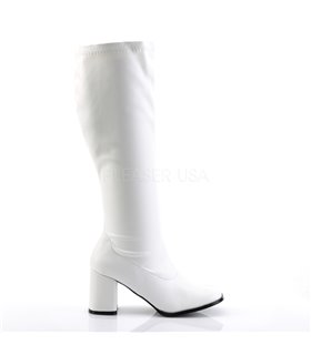 Retro Stiefel GOGO-300WC (Weitschaftstiefel) - PU Weiß Retro Stiefel GOGO-300WC (Weitschaftstiefel) - PU Weiß