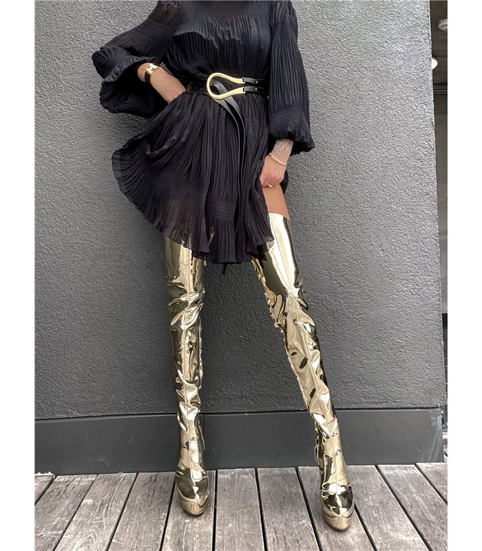 Giaro Overknee Platform Laarzen BRISA Goud