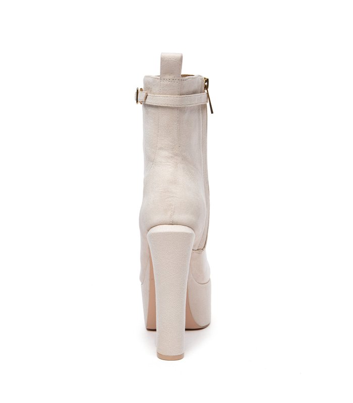 Giaro platform ankle boots Bamara beige velor