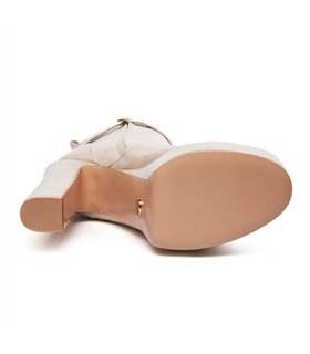 Giaro platform ankle boots Bamara beige velor Giaro platform ankle boots Bamara beige velor