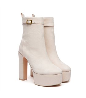 Giaro platform ankle boots Bamara beige velor Giaro platform ankle boots Bamara beige velor