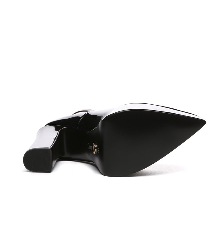 Giaro Plateau Sandalette Stylet Schwarz Lack