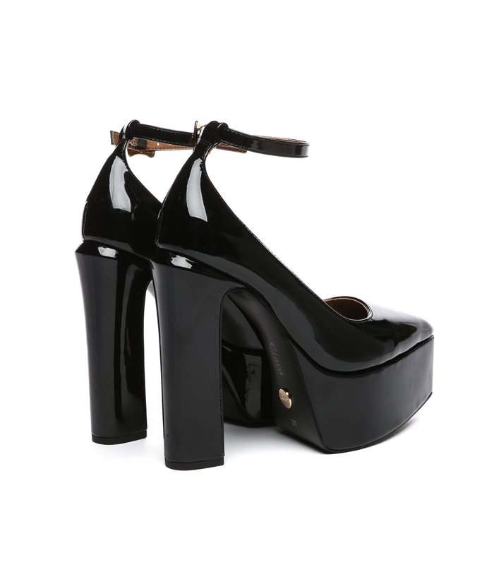 Giaro Platform Sandalen Stylet Zwart Lakleer