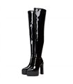 Giaro platform boots Saphina black shiny