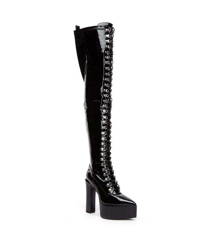 Giaro Plateau Stiefel Secretz Schwarz Lack