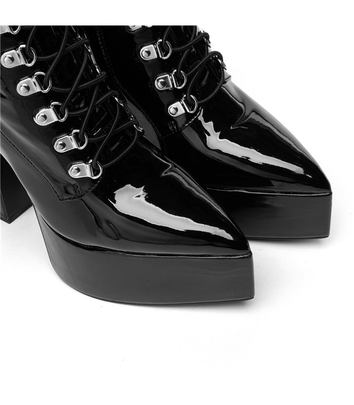 Giaro platform boots Secretz black shiny