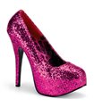 Plateau Pumps TEEZE-06GW - Glitter Hot Pink (Weit)