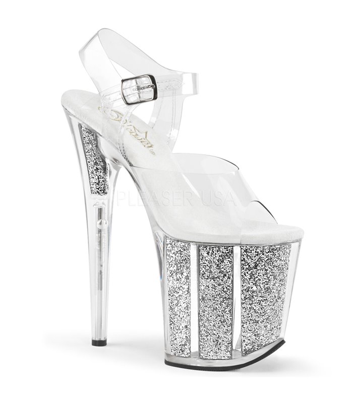 Extrem Plateau Heels FLAMINGO-808G - Silber