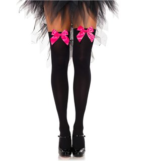 Nylon Thigh Highs With Bow